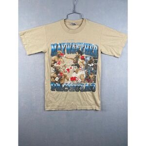 Floyd Mayweather vs Manny Pacquiao Boxing Graphic T-Shirt Tan Pro Athletic Small
